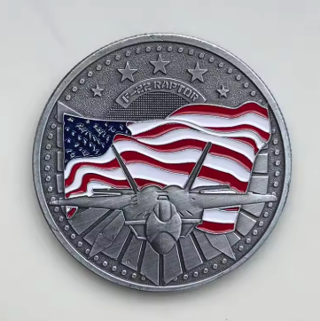 F22 Raptor & US Flag Comemmorative Coin